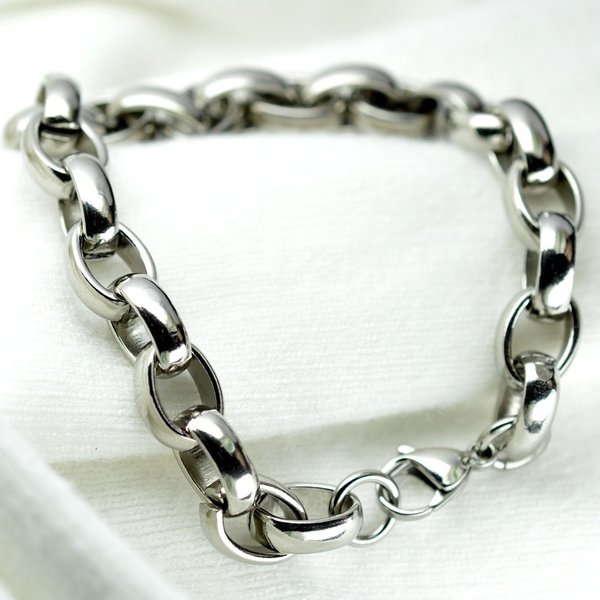 Mens Bracelets & Bangles 10mm 316L Stainless Steel Wrist Band Hand Chain Jewelry Gift