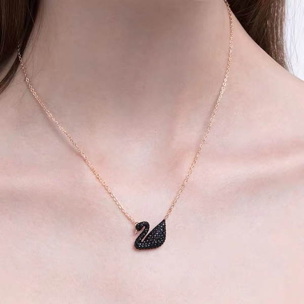 Swarovskiblack Swan (Large) Iconic Swan Women's Necklace Fashion Gift-image