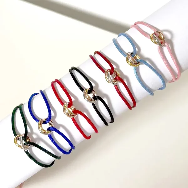 Mode 316L Edelstahl Trinity Ring String Armband Drei Ringe Handschlaufe Paar Armbänder Für Frauen Und Männer