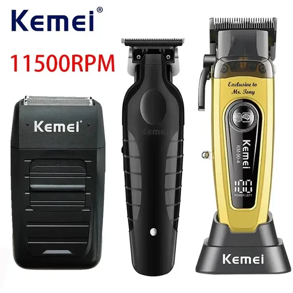 Kemei 2299 90-4 1102 11500RPM Rechargeable Clippers Barber Cordless Trimmer Electric Shaver Men Hair Cutting Machine
