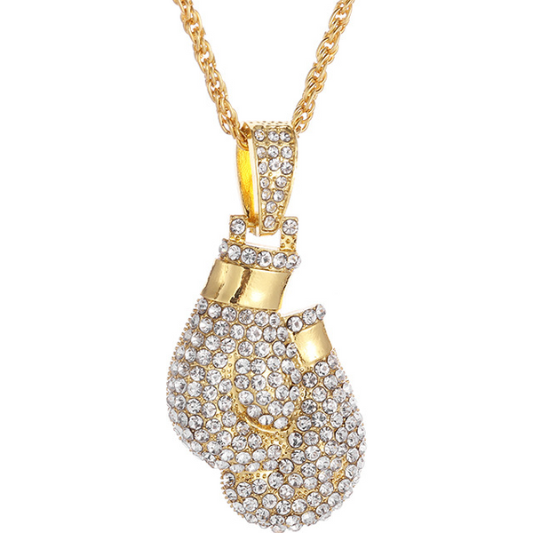 Hip Hop Personality Boxing Gloves Boxing Gloves Pendant Copper Inlaid Zircon Trendy Hiphop-image