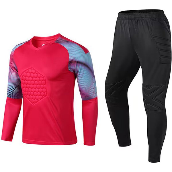 Men's Clothing Goalkeeper Uniform Long Sleeve Training Competition Cross-Border Goalkeeper Uniform Jersey Chest Elbow Pads Football Uniform Suit-image