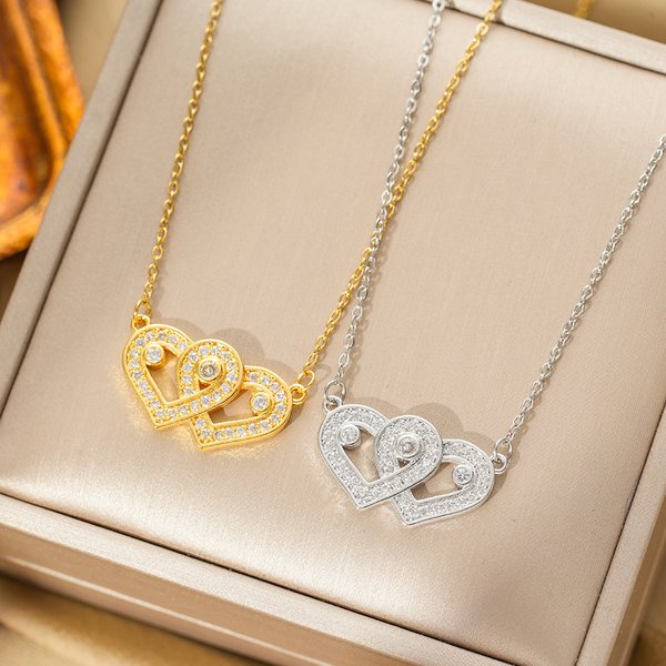 Light Luxury Titanium Steel Color-free Love Necklace Women's All-match High-end Niche Design Pendant New Simple Collarbone Chain