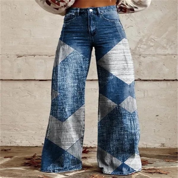 Women's Clothing Women's Casual Pants Wide Leg Trousers Long Pants In Stock-image