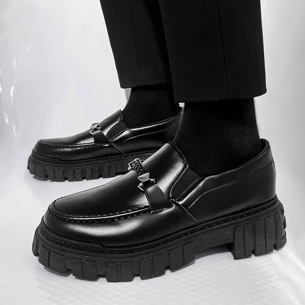 Men's Platform Shoes Low Pumps Loafers Slip-On Casual Men's Shoes-image