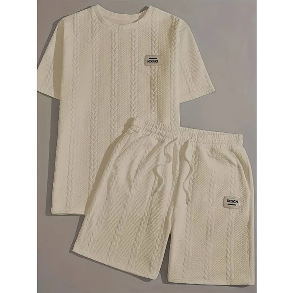 Men's Clothing Suits Spring Loose Casual Solid Color V Neck Long Sleeved Trousers Two Piece Suit