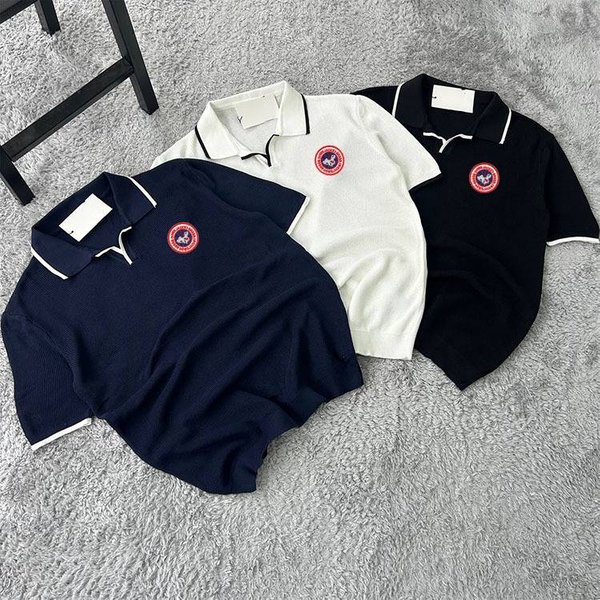 Men's Clothing Ice Silk Round Neck Short Sleeved T Shirt Men's Thin Bee Embroidery Knitted All Match T Shirt Summer Short Sleeved Top Men's T-image