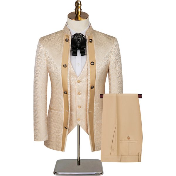Men's Clothing Wedding Suit Groomsmen Three Piece Suit-image
