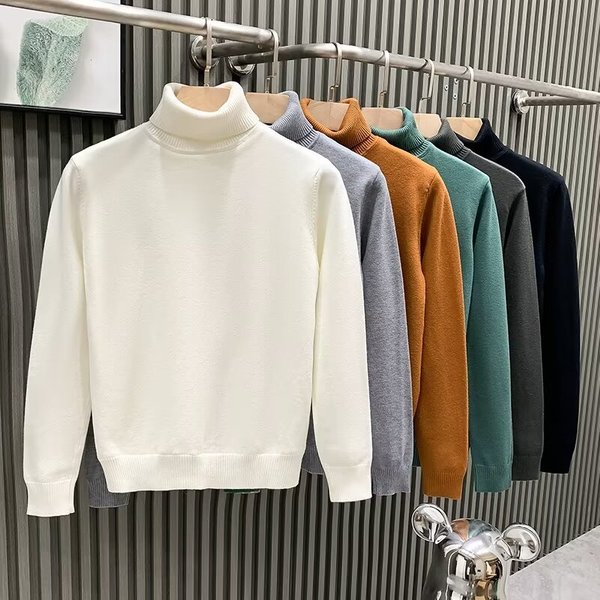 Men's Clothing Autumn And Winter Turtleneck Sweater Loose Warm Sweater Thick Bottoming Sweater
