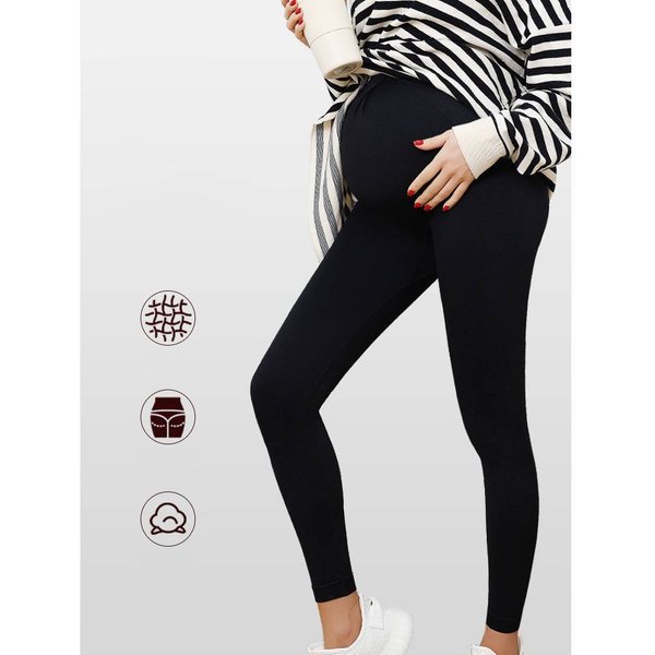 Women's Clothing Slim High Waist Seamless Maternity Leggings Tight Black Yoga Sports Pants-image