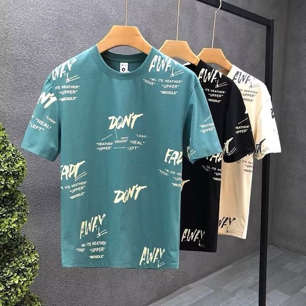 Men's Clothing Short Sleeved Summer Thin Letter Printed Half Sleeved T Shirt