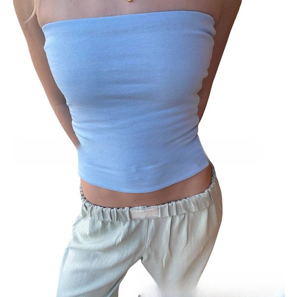 Women’S Clothing Spring And Summer New Slim Vest Hot Girl Sexy Inner Wear Outer Wear Strapless Chest Wrap Top-image