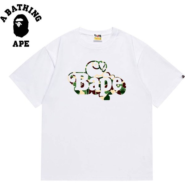A Bathing Ape Bape-Camouflage Cartoon Baby Milo Printed Short Sleeved T-Shirt Made Of Pure Cotton Fabric-image