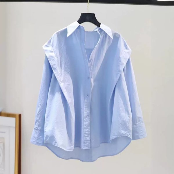 Women's Clothing ruffled long sleeved loose shirt