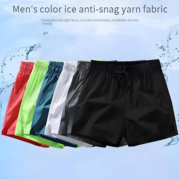 Men's Clothing Quick Drying Three Quarter Shorts For Men And Women Summer Ice Silk Casual Loose Men's Home Fitness Running Sports Shorts-image
