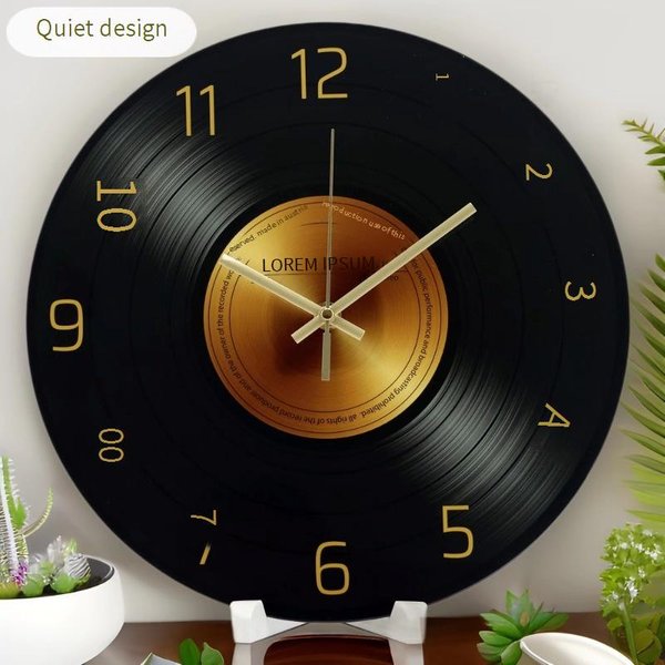 Wall Clocks Retro Cd Record Vinyl Home Living Room Creative Decoration Tempered Glass Clock-image