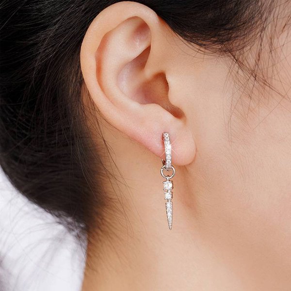 Cross Long Earrings Personality Niche Men And Women Couple Earrings Hip Hop Street Dark Earrings-image