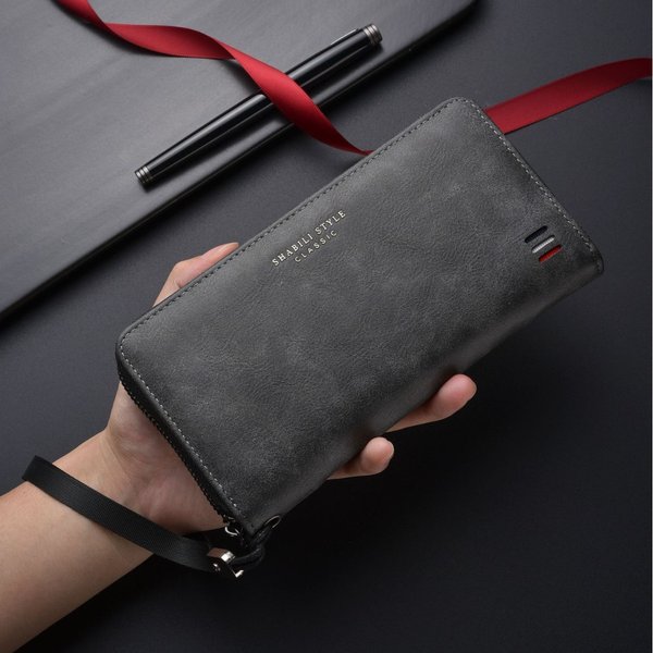 High Quality New Men's Wallet, Casual Multi Slot Long Wallet, Mobile Zero Wallet, Large Capacity Hand-Held Bag-image