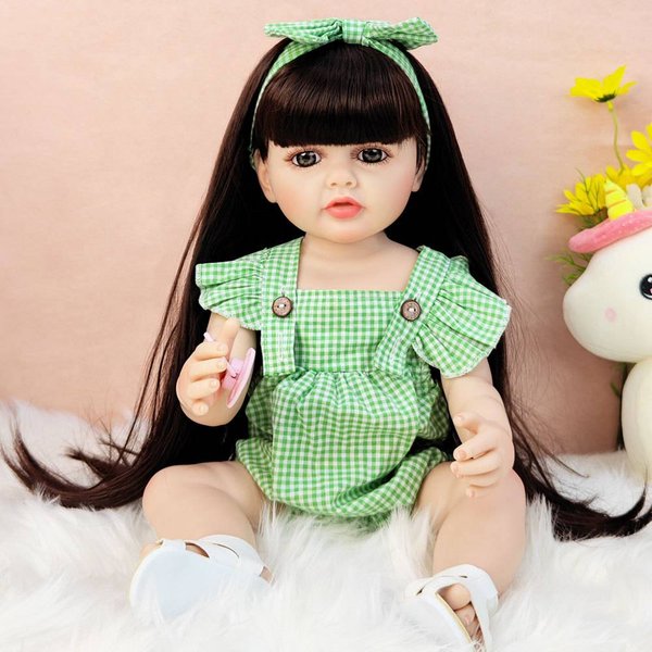 55Cm Reborn Doll Baby Soft Rubber Pink Princess Gift Interchangeable Dress Up Bathable Girl Toy Doll-image
