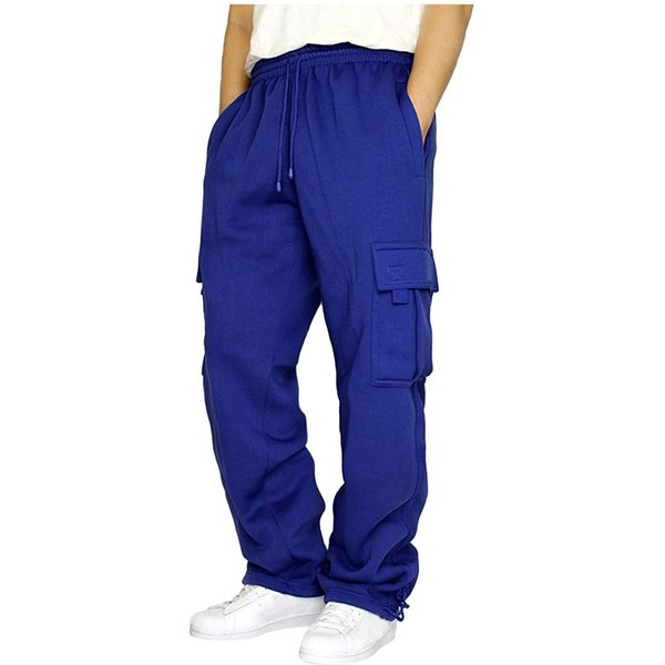 Men's Casual Multi-Pocket Loose Straight Work Pants-image
