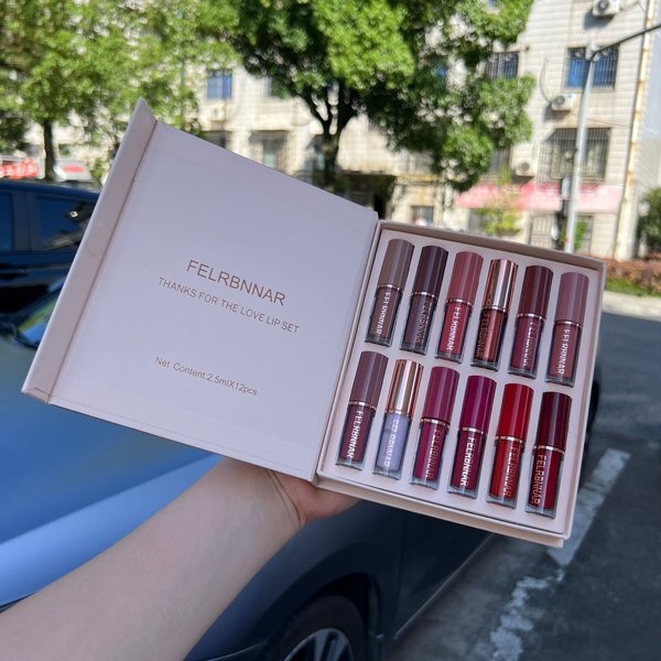 Lip Gloss Set Pearlescent 12 Colors Lip Gloss Set Long Lasting Waterproof Non Stick Matte Lipstick-image