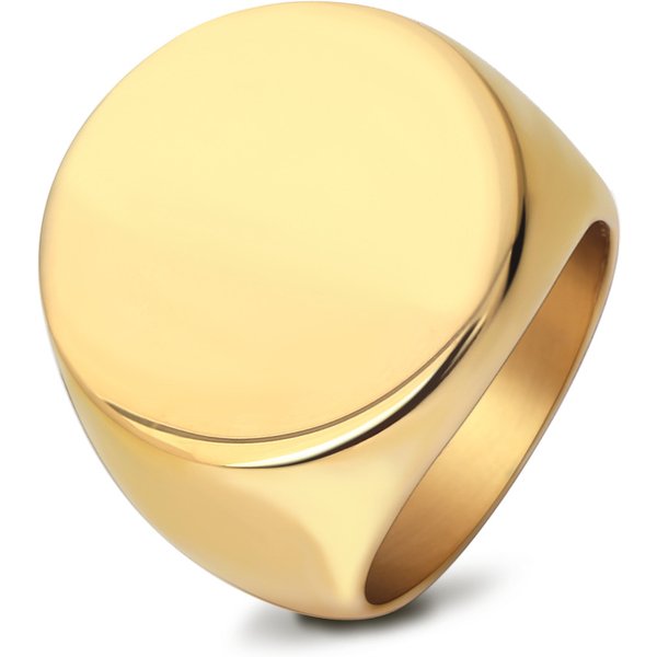 Women's Jewelry Stainless Steel Polished Surface Laser Logo Ring 22MM Round Polished Simple Fashion Titanium Steel Ring-image