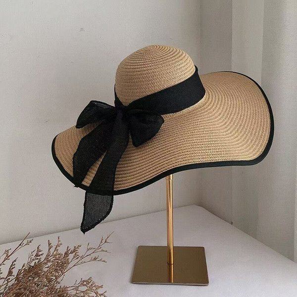 Summer Bucket Hat、Wide Brim Bucket Hat Cross-Border Hot-Selling Women's Summer With Extra Large Brim, Sunshade Beach Straw Hat, Seaside Vacation Sun-image