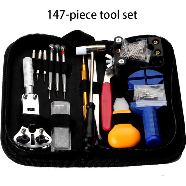 Outils De RéParation De Montres, Kit D'outils De RéParation De Montres, Ensemble D'outils De 147 PièCes, Retrait De La Sangle, Ouvre-Fond, Ensemble De RéParation De Montres-image