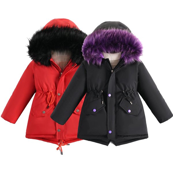 kid's clothing Girls' winter coat with wool thickened girls' quilted coat sent to overcome