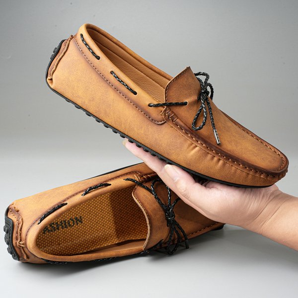 Four Seasons Long-Term Goods Cross-Border Hot-Selling Foreign Trade Plus Size Men's Fleece-Lined Warm Bean Shoes Foot Lazy Driving Men's Shoes-image