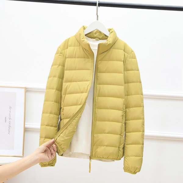 Men's Clothing New Style Thin Down Jacket For Women Fashionable Stand Collar White Duck Down Autumn And Winter Lightweight Seamless Short Coat-image