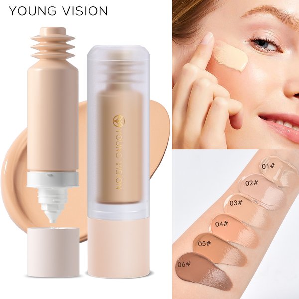 Face Foundation Young Vision Bottom Press Liquid Foundation Removable Matte Not Easy To Remove Makeup Face Base Liquid-image
