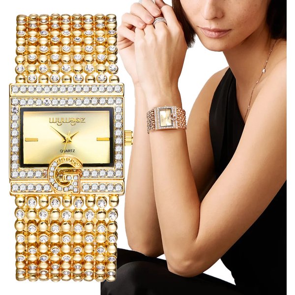 Fashion Hot Selling Diamond Inlaid G Quartz Watch, High-End Stainless Steel Light Luxury Women's Watch-image