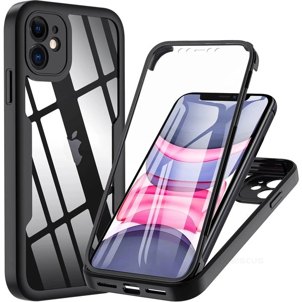 360 Degree Case For IPhone 13 12 11 Pro Max 15 14 Plus XS MAX XR Transparent Cover Full Body Red Built-in Screen
