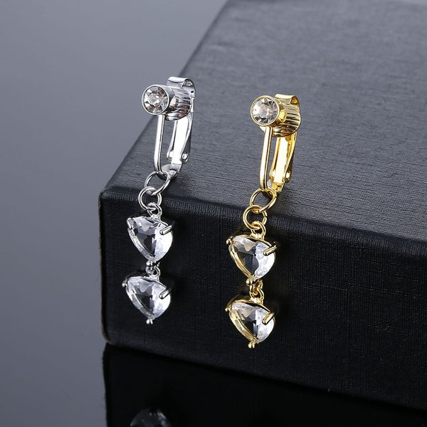 Belly Button Ring Belly Piercing Heart Clip On Umbilical Non Navel Pircing Cartilage Earring Clip Body Ornament-image