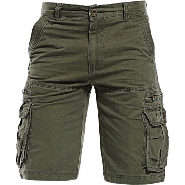 Relaxed Fit Cargo Shorts For Men - Cotton Twill Fabric, Multiple Pockets, Straight Leg Casual Summer Shorts