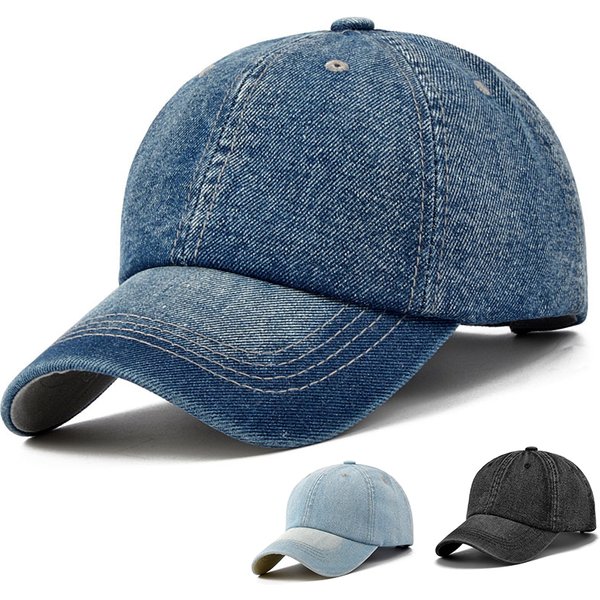 Vintage Denim Baseball Cap Solid Color Unisex Sports Casual Snapback Outdoor Men Women Jeans Adjustable Sun Hat-image