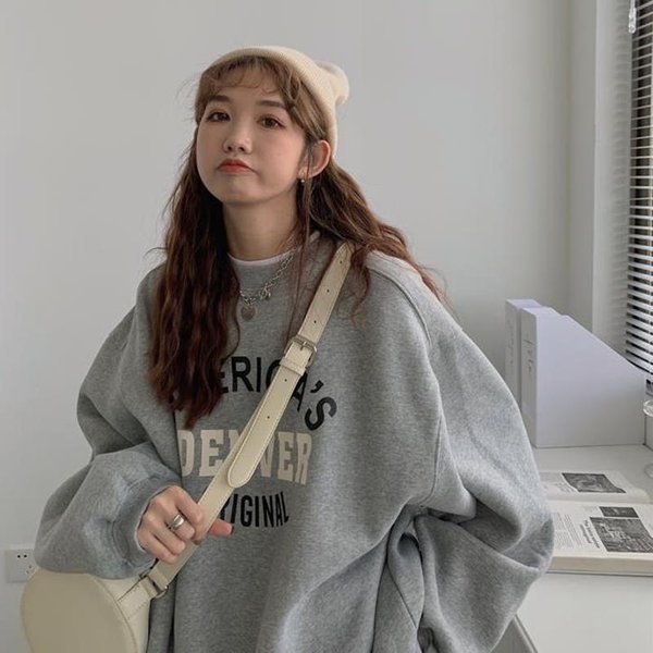 Women’S Clothing Women's Round Neck Sweatshirt For Women Spring, Autumn And Winter Student Printed Letter Pullover Top-image