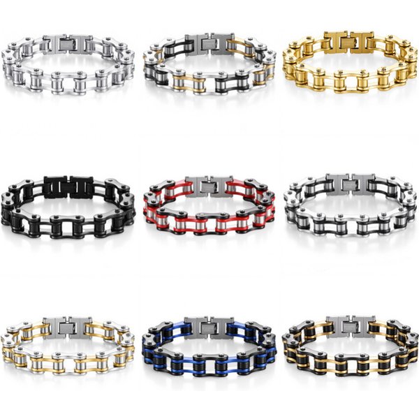 Cross-Border Stainless Steel Handmade Men's Motorcycle European And American Punk Bicycle Bracelet Couple Women's