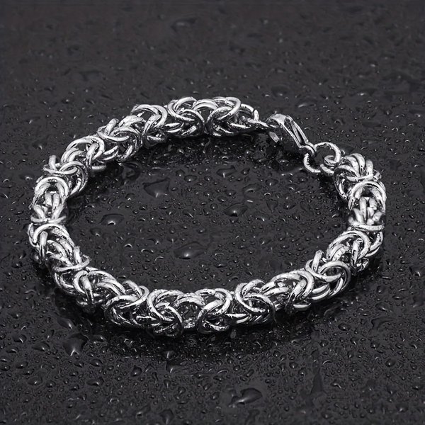 Woven Titanium Steel Men's Hip-Hop Personality Simple Unisex Bracelet Trendy Brand High-End Handmade Chain Jewelry-image