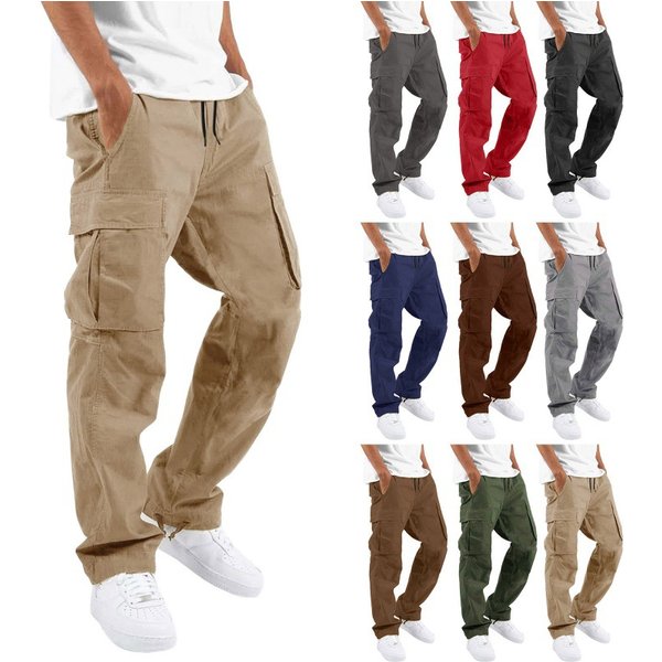 Men's Clothing Summer New Men's Work Pants Independent Station Drawstring Multi Pocket Casual Trousers