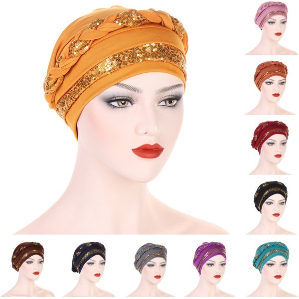 Women's Hats Selling Turban Hat Embroidered Braided Turban Hat Muslim Hat Multi-Color Pullover Hat In Stock-image