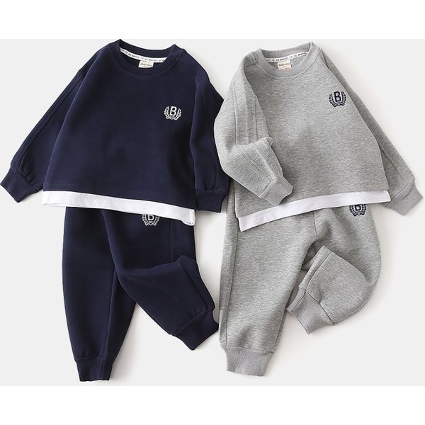 Mother & Kids Fashion Korean Suit New Children's Sweatshirt Sports Pants Two Piece Suit Boys Two Piece Sports Suit Trendy