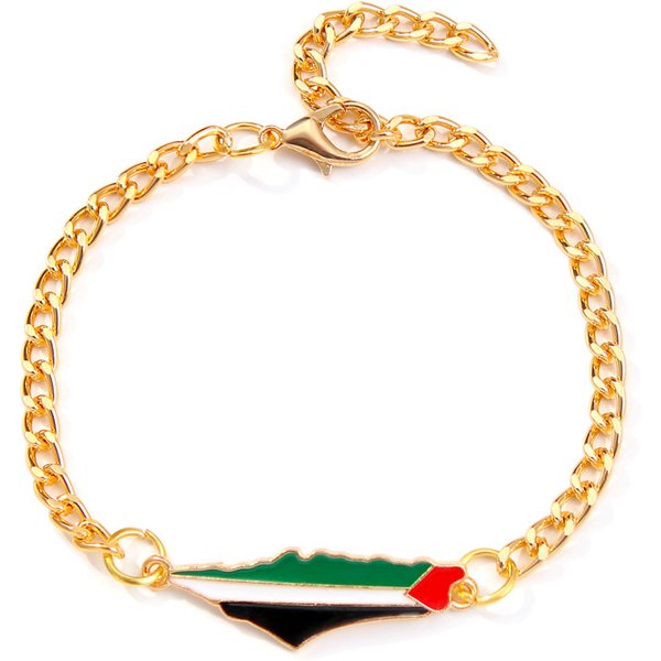 Palestinian flag bracelet metal jewelry men and women all match gold Palestine hand jewelry spot
