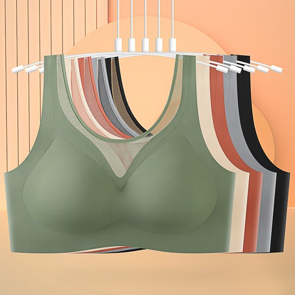 Women's Intimates Seamless Backless Steel Ring Fixed Cup Underwear Women's Large Size Vest Bra Gathered Upper Collection Auxiliary Bra Cup-image