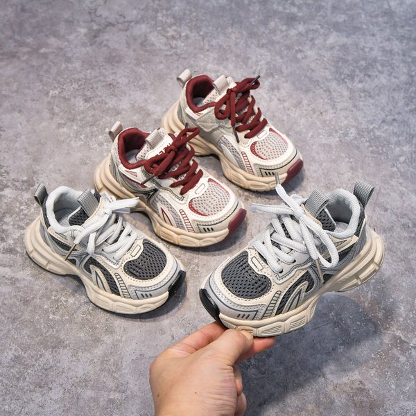 Kids' Breathable Soft Sole Sneakers Lightweight Casual Running Shoes Chunky Dad Shoes For Boys And Girls