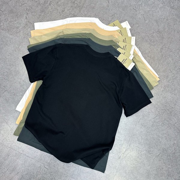 Men's Clothing Summer Short-Sleeved Solid Color Bottoming T-Shirt Simple T-Fitting Short-Sleeved Cotton Couple Short-Sleeved Men's T-Shirt Trend-image