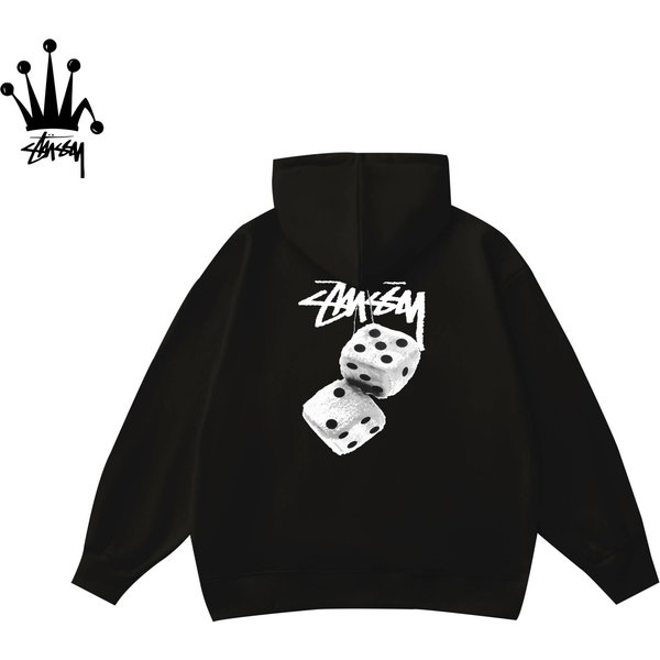 Stussy Classic Dice Pattern Printed Casual Fashion Hoodie Cotton Fabric Unisex