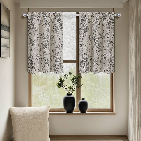 Curtains Printing, Rod Through, Short Curtains, Blackout Curtains, Kitchen Sunscreen Partition Curtains-image