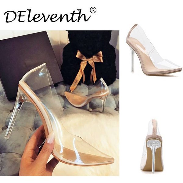 Women's PVC Transparent Stiletto Heels – Pointed Toe Open Pump With Slim High Heel (Avant-Garde Style)-image